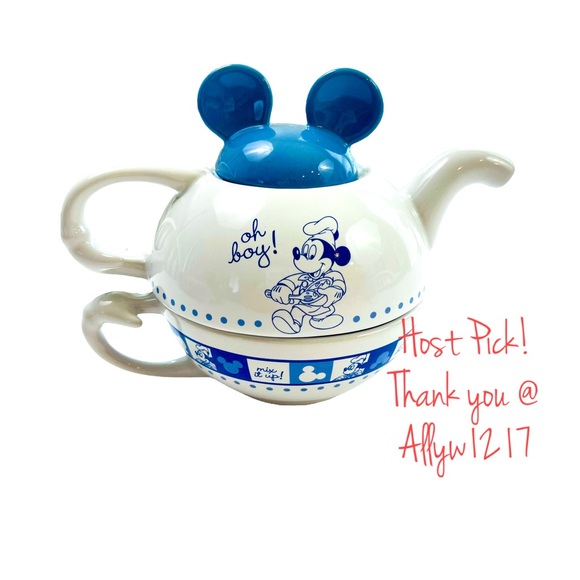 Disney Parks: Gourmet Tea For One - Teapot (3pcs). Cornflower blue and w… - Picture 1 of 10